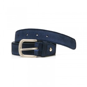 Suede Leather Belt - blue