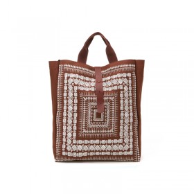 Square Ethnic Bag - brown