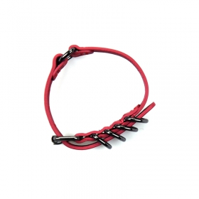 Oil Pull Up Leather Bracelet - red